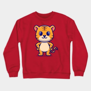 Cute Tiger Standing Cartoon Crewneck Sweatshirt